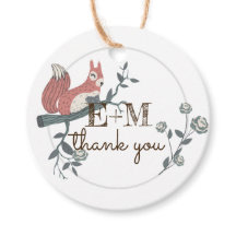 Rustikales Woodland Squirrel Kraft Monogram Vielen