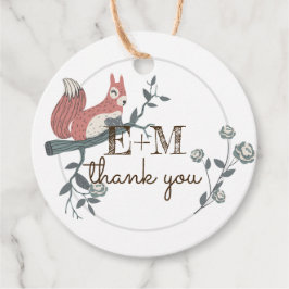 Rustikales Woodland Squirrel Kraft Monogram Vielen Geschenkanhänger