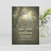 Rustikales Woodland String Lights Probe Dinner Einladung (Stehend Vorderseite)