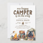 Rustikales Woodland Wasserfarbe Kinderdusche Einladung (Vorderseite)