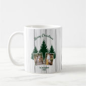 Rustikales Woodland Weihnachts-Foto Kaffeetasse (Links)