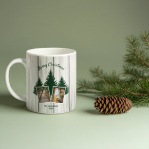 Rustikales Woodland Weihnachts-Foto Kaffeetasse
