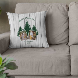Rustikales Woodland Weihnachts-Foto Kissen