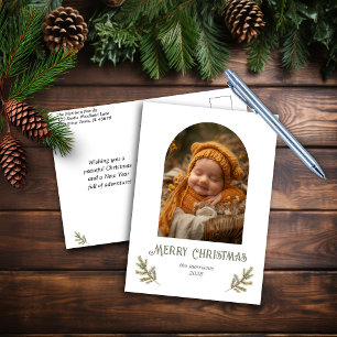 Rustikales Woodland Weihnachtsfeiertag Postkarte