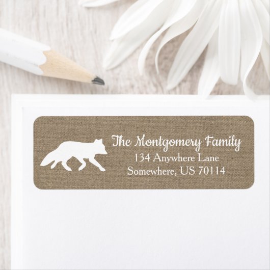 Rustikales Woodland White Fox Imitate Burlap (Insitu)