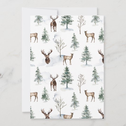 Rustikales Woodland Winter Baby Dusche String Ligh Einladung (Rückseite)