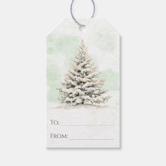 Rustikales Woodland Winter Pine Tree Chic Weihnach Geschenkanhänger (Vorderseite)