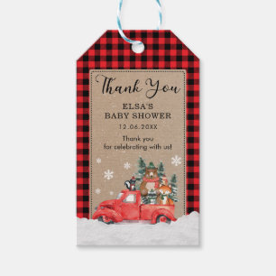 Rustikales Woodland Winter Wonderland Baby Animes Geschenkanhänger