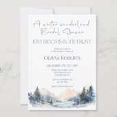 Rustikales Woodland Winterwald Brautparty Einladung (Vorderseite)