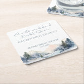 Rustikales Woodland Winterwald Brautparty Rechteckiger Pappuntersetzer (angewinkelt)