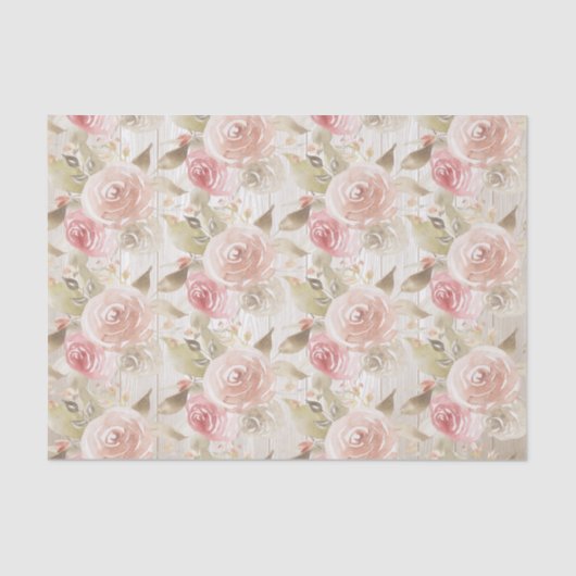 Rustikales Woods Blush Rose Babydusche Seidenpapier (Vorderseite)