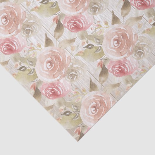 Rustikales Woods Blush Rose Babydusche Seidenpapier (Ausschnitt)