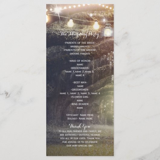 Rustikales Woods Enchanted Forest & Lights Program Programm (Rückseite)