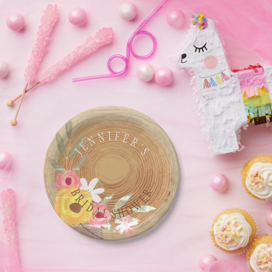 Rustikales Woodsy Brautparty Pappteller (Party)