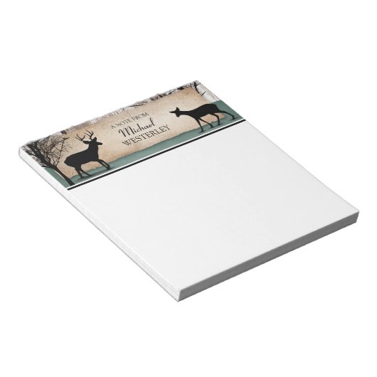 Rustikales Woodsy Deh Personalisiert Notepad Notizblock (angewinkelt)