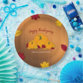 Rustikales Woodsy Erntedank Pumpkins & Herbstlaubs Pappteller (Party)