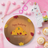 Rustikales Woodsy Erntedank Pumpkins & Herbstlaubs Pappteller (Party)