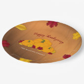 Rustikales Woodsy Erntedank Pumpkins & Herbstlaubs Pappteller (Schrägansicht)