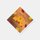 Rustikales Woodsy Erntedank Pumpkins & Herbstlaubs Serviette (Ecke)