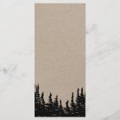 Rustikales Woodsy Mountain Dinner Menü Karte (Rückseite)