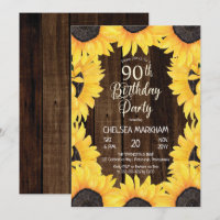 Rustikales Woodsy Wood| Sonnenblumen 90. Geburtsta