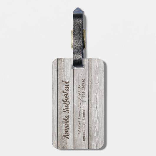 rustikales Word Map Adventure Await Individuelle N Gepäckanhänger (Rückseite vertikal)