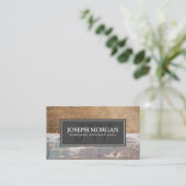 Rustikales Wortholz | Altes Brown Leather Terminkarte (Stehend Vorderseite)