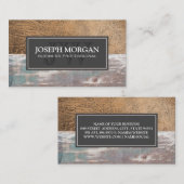 Rustikales Wortholz | Altes Brown Leather Terminkarte (Vorne/Hinten)