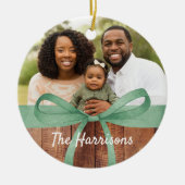 Rustikales Wrap | Weihnachten im Foto Keramik Ornament (Vorne)