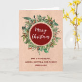 Rustikales Wreath Godtoy & Family Frohe Weihnachte Karte (Gelbe Blume)