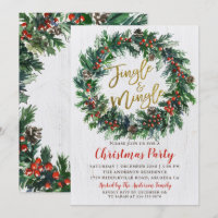 Rustikales Wreath Gold Jingle & Mingle Weihnachts-