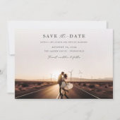 Rustikales Wüstenromantik-Foto Hochzeit retten das Einladung (Vorderseite)