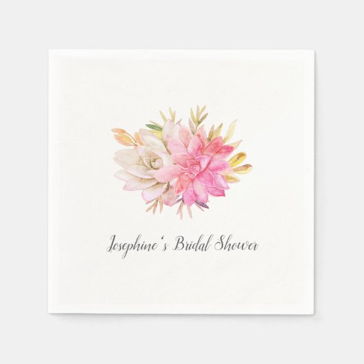 Rustikales Wüstensukkulenten Brautparty Serviette (Vorderseite)