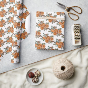 Rustikales, zartes Orangenmuster Geschenkpapier