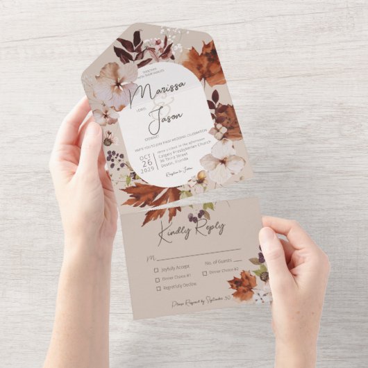 Rustikales Zerfallsneutrales Kerker-Tan-Dinner All In One Einladung (Abreißen)