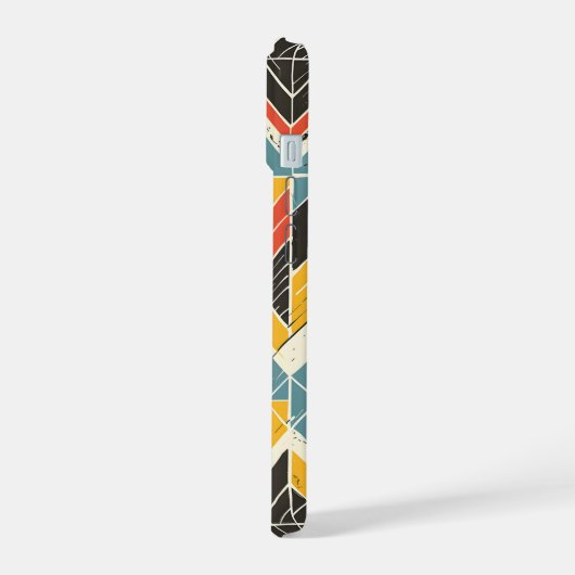 Rustikales Zickzack Mosaik iPhone 15 Hülle (Linke Seite)