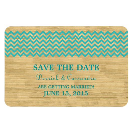 Rustikales Zickzack Speichern des Datumsfensters,  Magnet (Horizontal)