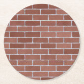Rustikales Ziegelmauermuster Runder Pappuntersetzer (Vorderseite)