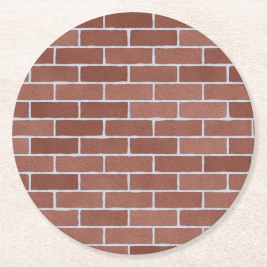 Rustikales Ziegelmauermuster Runder Pappuntersetzer (Vorderseite)