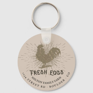 rustikales Zierschrift-Bauernhaus Schlüsselanhänger