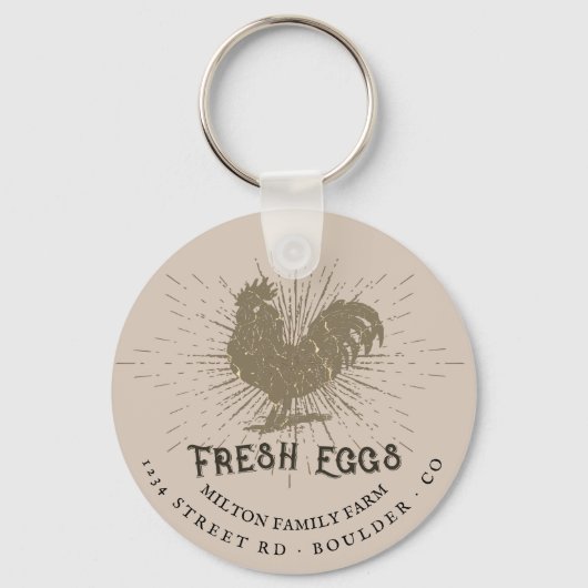 rustikales Zierschrift-Bauernhaus Schlüsselanhänger (Vorderseite)