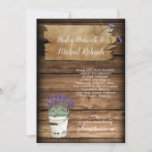 Rustikales Zinn-Ecketlavender Altes Schildholz Einladung (Vorderseite)