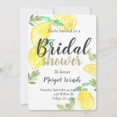 Rustikales Zitronenhochzeit-Brautparty laden Einladung (Vorderseite)