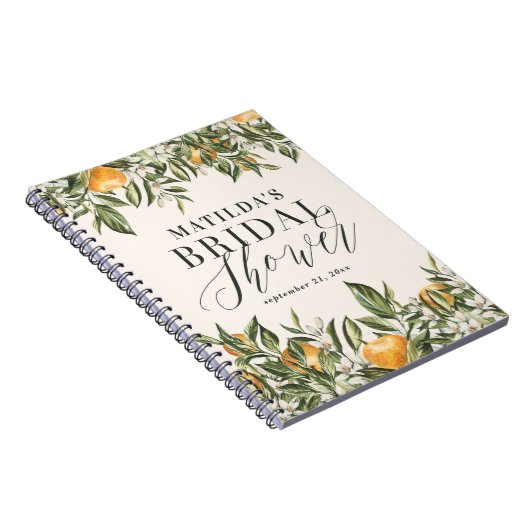 Rustikales Zitrusfrüchte-Brautparty botanischer Bl Notizblock (Rechte Seite)