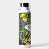 Rustikales Zitrusgarten-Monogramm Trinkflasche (Vorne)