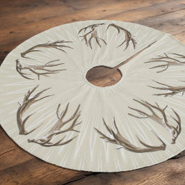 Rustikales Zuhause Deer Antlers Weihnachtsbaumrock Polyester Weihnachtsbaumdecke