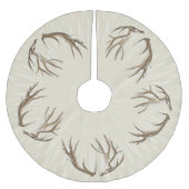 Rustikales Zuhause Deer Antlers Weihnachtsbaumrock Polyester Weihnachtsbaumdecke (Vorderseite)
