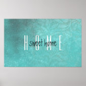 Rustikales Zuhause Sweet Zuhause Aquamarin Poster (Vorne)