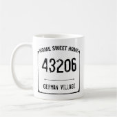 Rustikales Zuhause Sweet Zuhause Zip Code Kaffeetasse (Links)