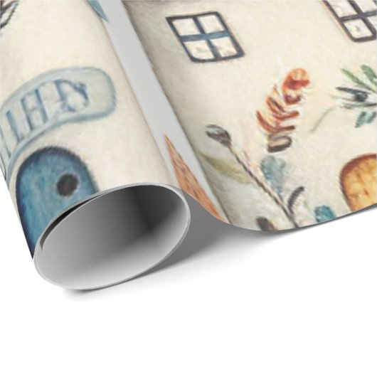 Rustikales Zuhause- und Baumumhüllungspapier Geschenkpapier (Rolleneckpunkt)